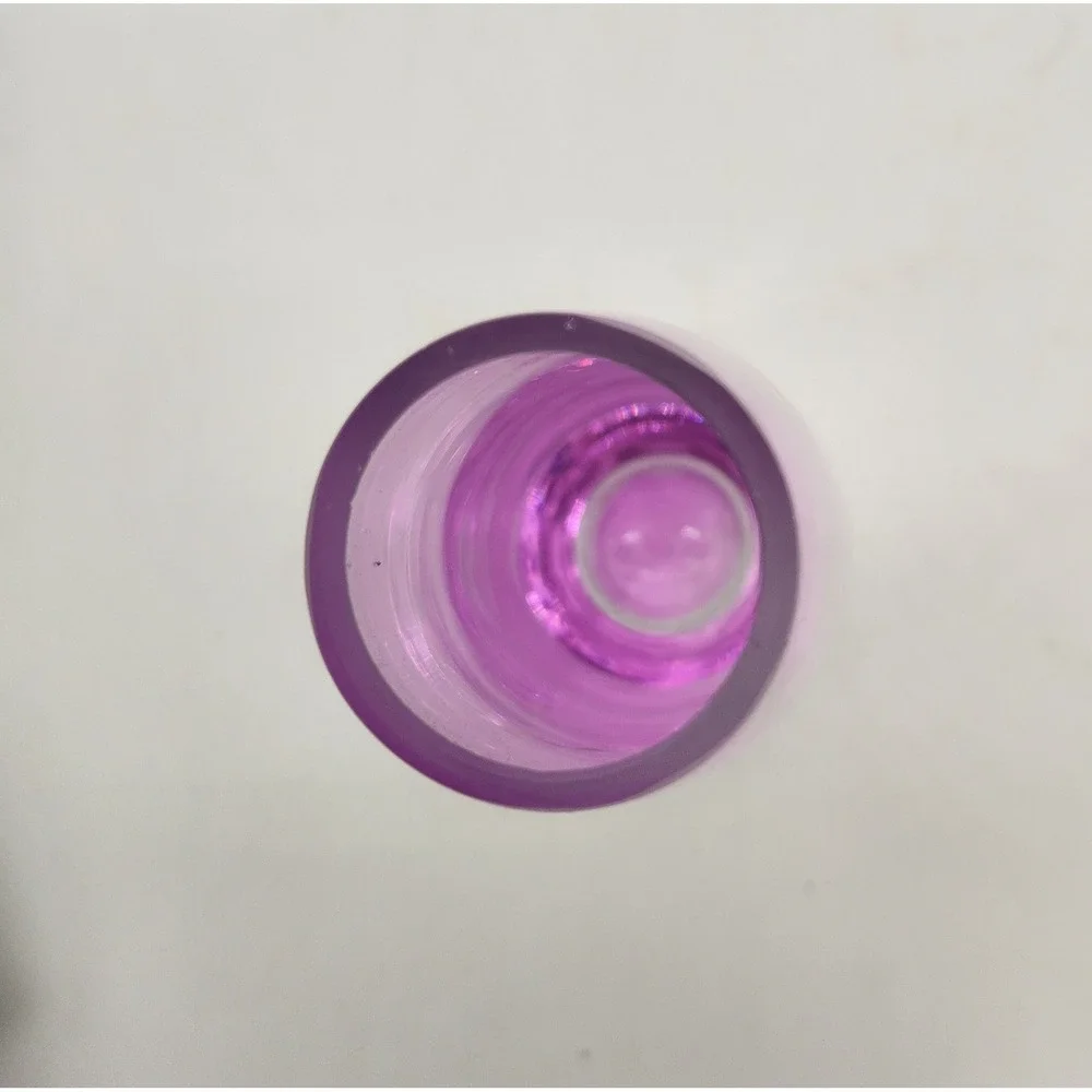 Viva Scandinavia Clear Glass Vase With Purple Weighted Base Handblown Minimalist